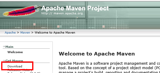 Maven のダウンロードリンク